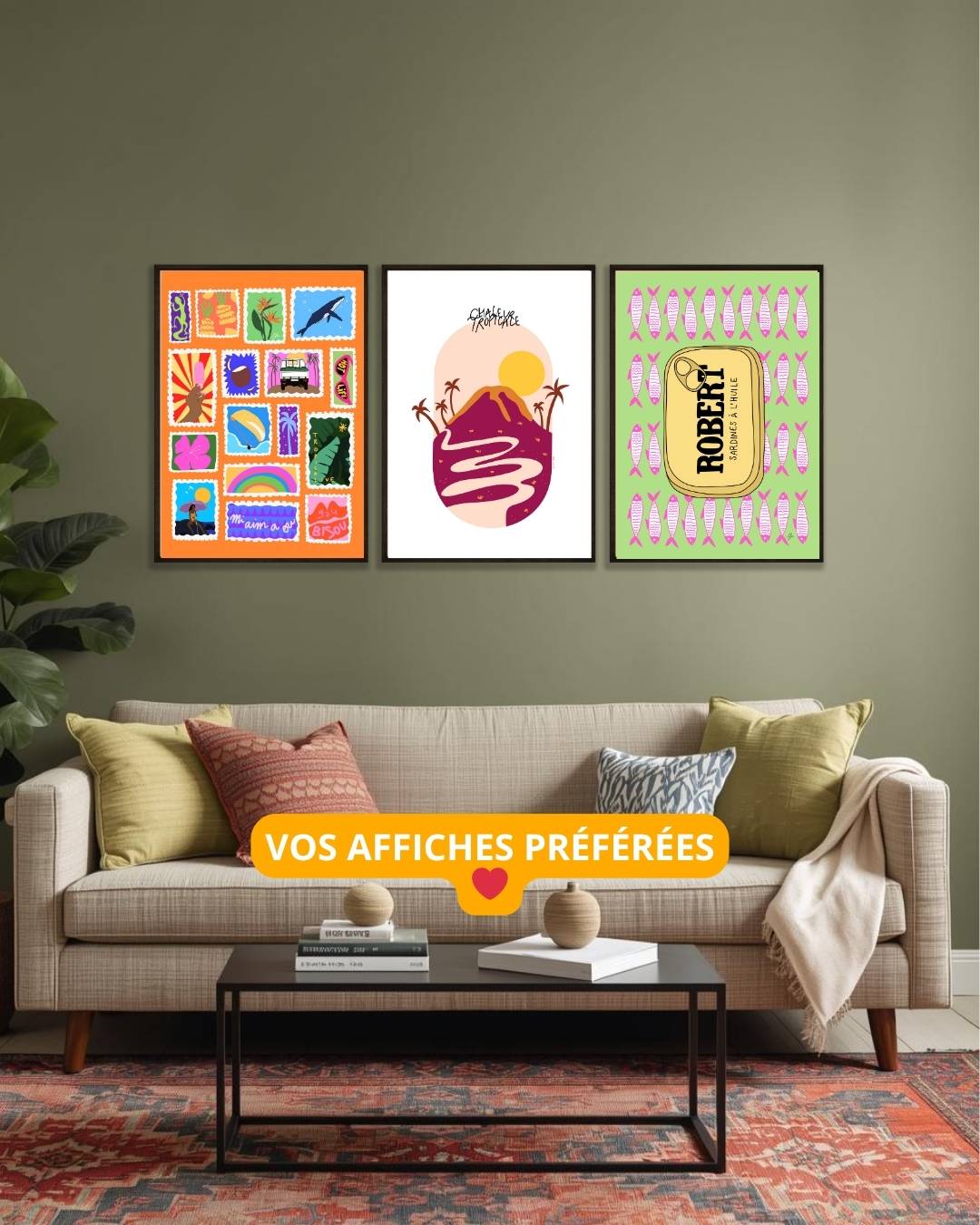 Affiche Collection de Timbres Orange