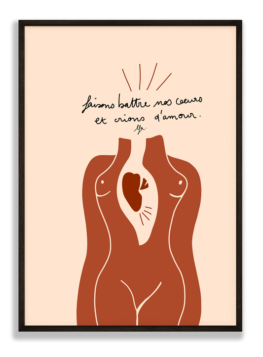 affiche amour et coeur