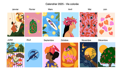 Calendrier 2025 - Vie colorée