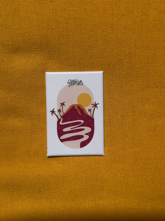 magnet reunion volcan colore illustration locale lefilariane