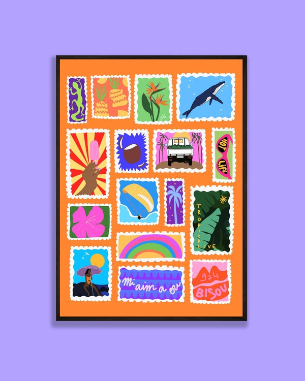 Affiche Timbres Orange