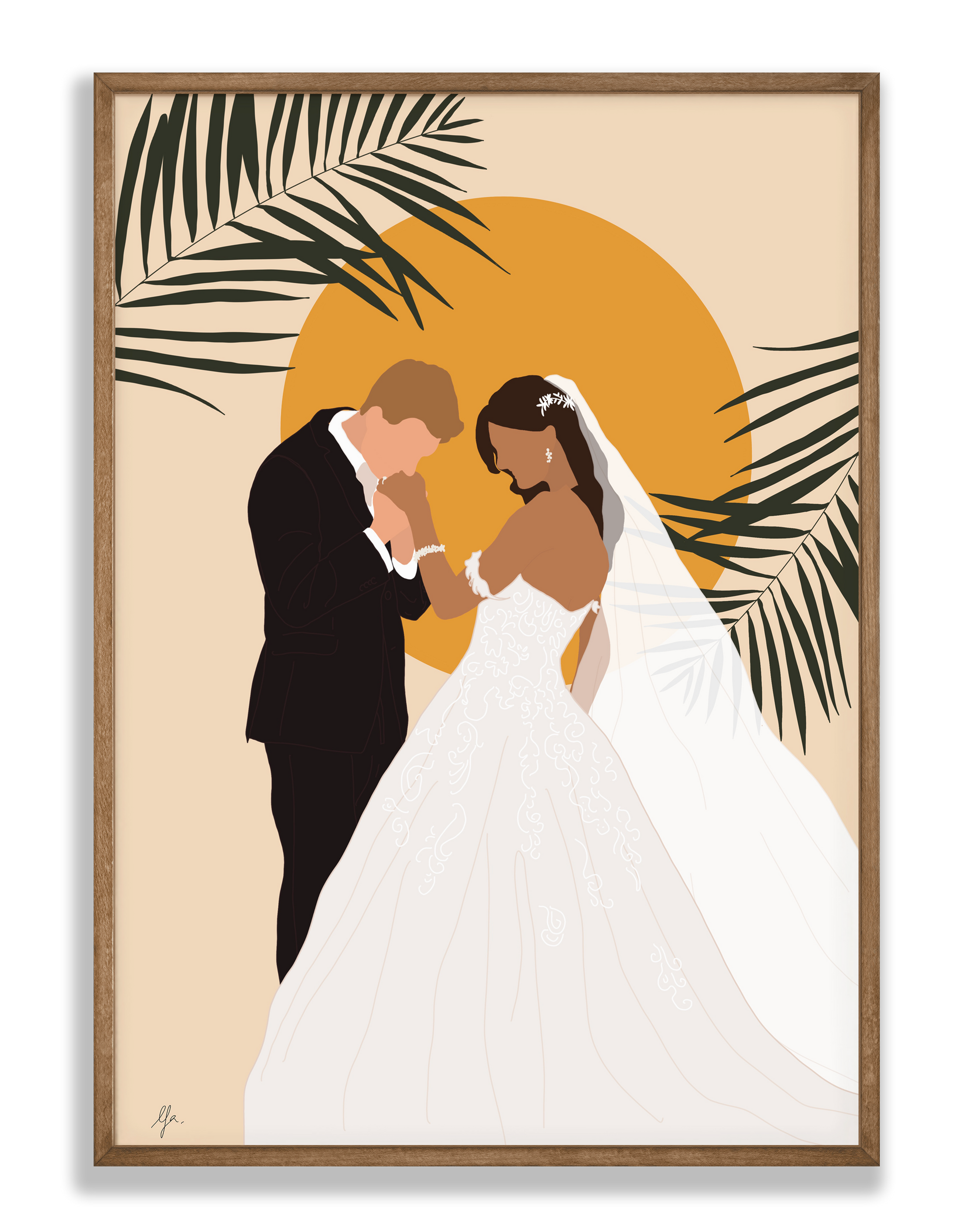 Affiche personnalisée du mariage d'un couple.